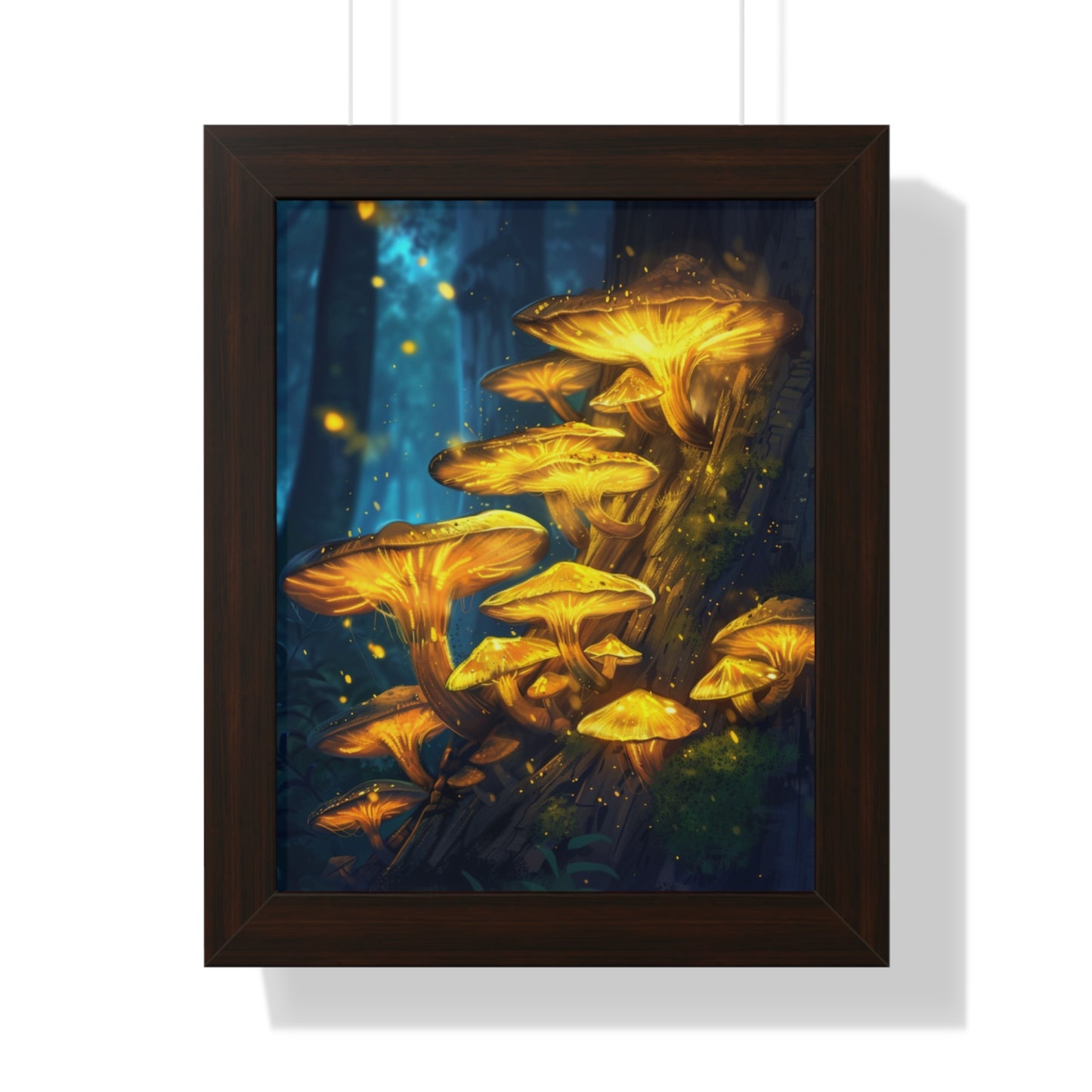 Golden shroomz mushroom painting poster