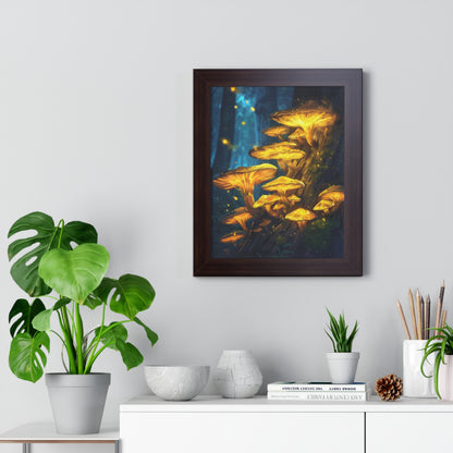 Golden shroomz mushroom painting poster