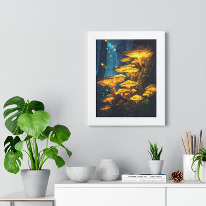 Golden shroomz mushroom painting poster