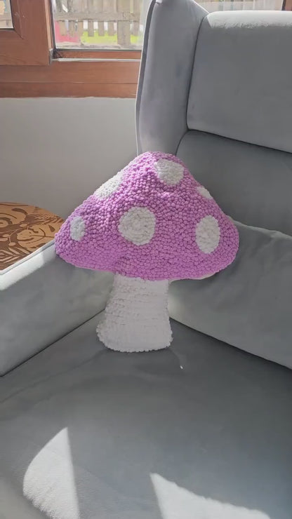 Retro Mushroom Velvet Pillow